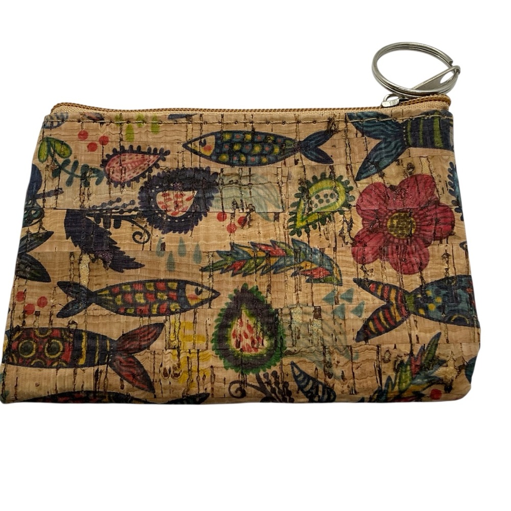 New Natural Cork Coin Key Pouch Purse Spain Or Portugal
